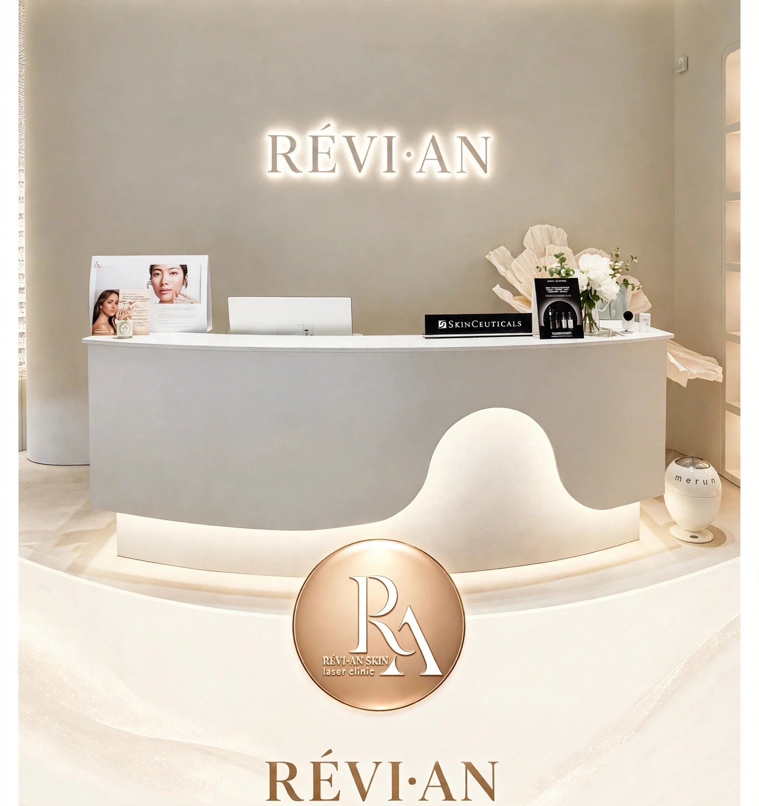 RÉVI·AN Skin & Laser Clinic, Vancouver — clinic reception poster